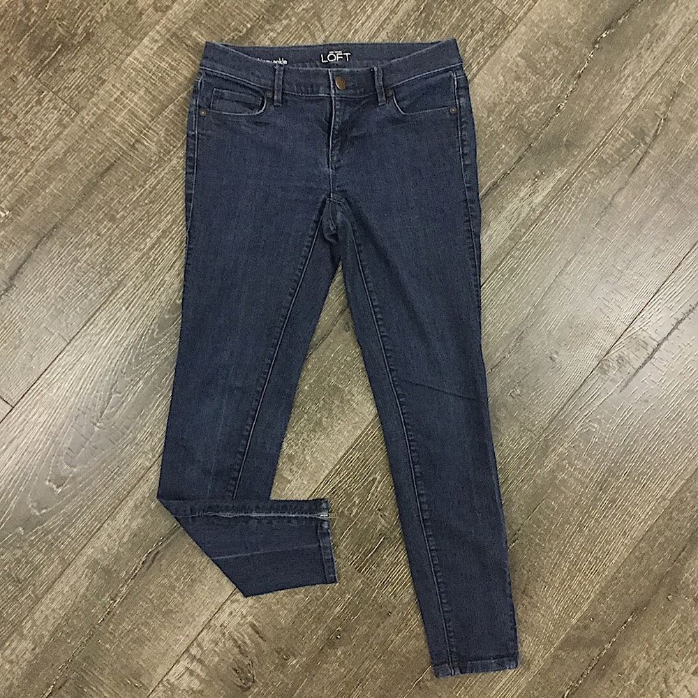 LOFT women’s modern skinny ankle zip jeans size 25/0